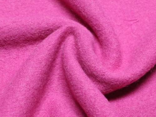 Gusta tkanina za haljinu od kuhane ružičaste vune-po metru