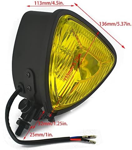 Prednja svjetla retro glava svjetiljke 94 halogena duga / kratka Svjetiljka motociklistička glava crna jantarna