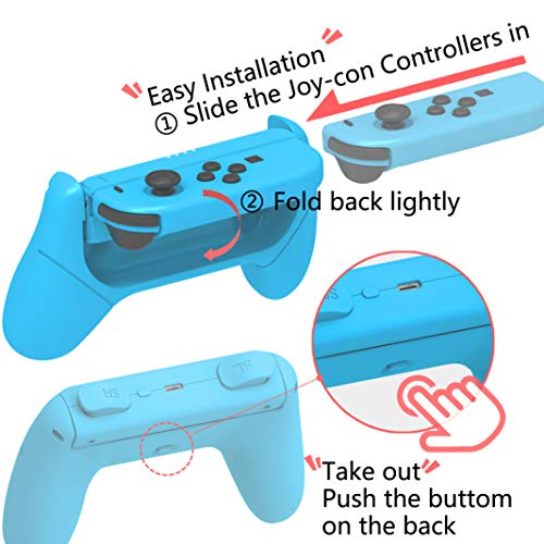2 pakirajte Joy Con Grips kompatibilne s Nintendo Switch Joy-Cons za dodatnu komfornu ručku za igru ​​s funkcijom punjenja