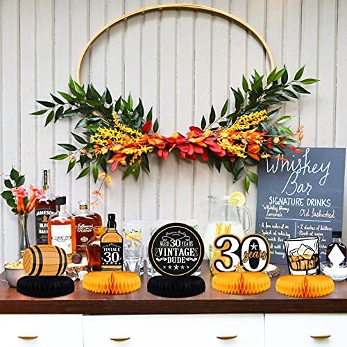 6pcs Whiskey Party Honeycomb CenterPieces Vintage Decage Dekoracija stola u dobi od do savršenstva znakovi za zabavu 30. rođendana