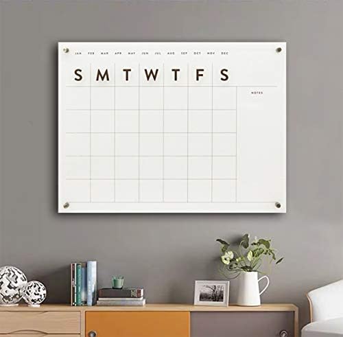 Akrilni zidni kalendar za višekratnu upotrebu, čist akrilni mjesečni zidni kalendar, mjesečni planer za dom, ured, školu, organizator