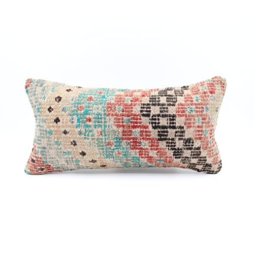 Bacite mini kilim jastuk 8x16 inčni moderni šareni Xsmall jastuk prugasti boho dizajn turskog stolice jastuk maleni trendi duguljasti