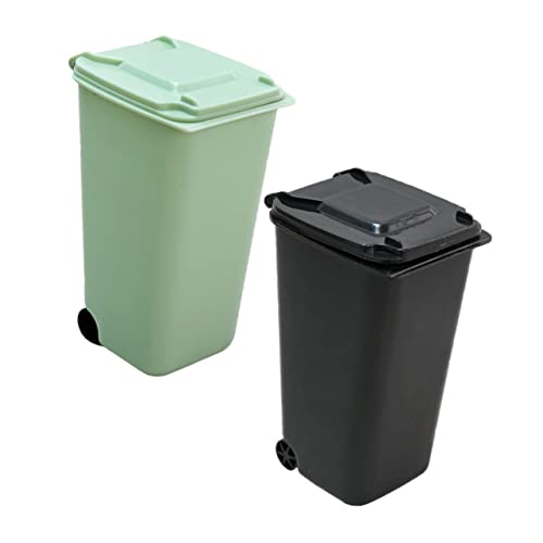 2pcs stolna kanta za smeće mini kanta za smeće malena kanta za smeće s kotačima Stolna kanta za smeće stolne igračke stolni pribor