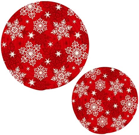 Alaza Crvene snježne pahuljice Mirovi Trivets Set Pamuk Hot Holders Set Farmhouse Coasters, Hot Pads, Hot prostirke za kuhinjski pult