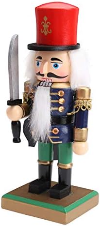 Kesyoo 20cm Božić Novi masni vojnik Wood Wood Walnut Soldier Dekoracije lutki za lutke
