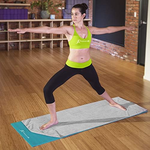 Prosource Fit Arida Yoga Mat ručnik Super-Apsorbent Microfiber 68-inčni x 24-inčni za vruću, bikram jogu, pilates i vježbanje