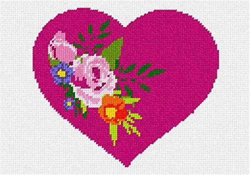 PIPITA IGLEPOINT KIT: Srčani cvjetni motiv 2, 10 x 7