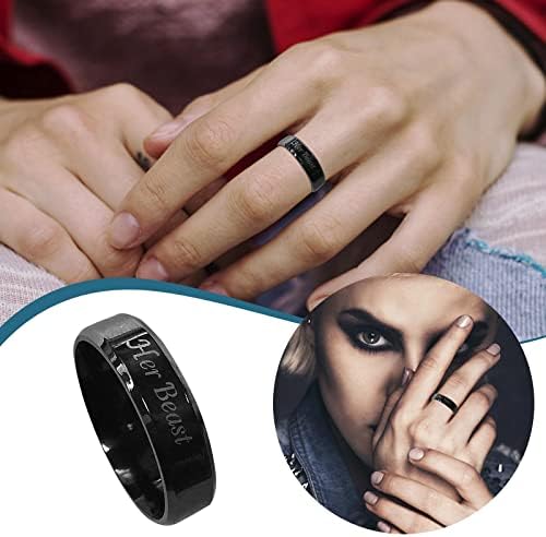 Prsten sa zarezom u obliku srca, Muški modni jednostavan prsten od titanovog čelika, ženski prsten, crtani Slatki prsten za nakit