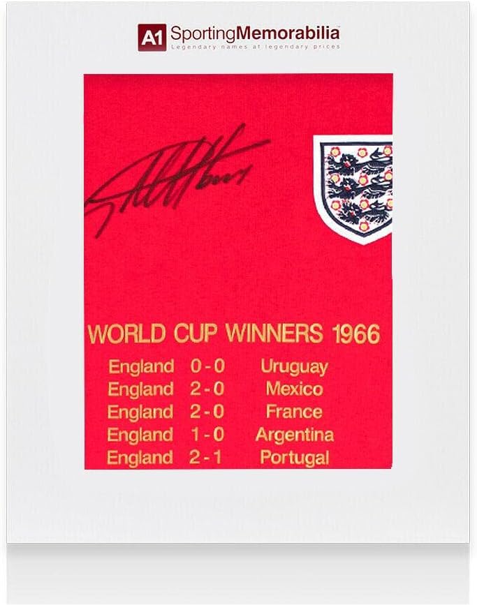 Sir Geoff Hurst potpisao je majica iz Engleske iz 1966. godine - Posebno izdanje - Poklon kutija - Autografirani nogometni dresovi