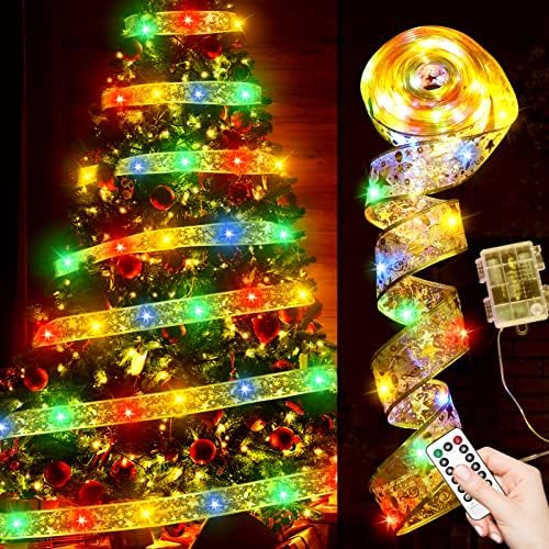 Hysagtek [Nadograđena svjetla božićnih vrpca, 33ft 100 LED -a božićna vrpca vila, 8 modusa Sjaj vrpce božićnog drvca s daljinskim i