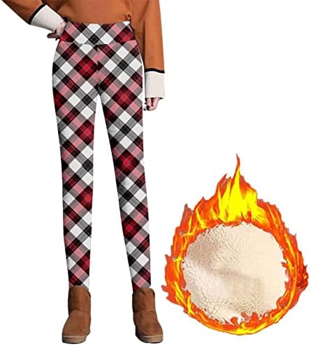 Termičke gamaše za žene rastezljive tople termičke kompresije hlače zimske tople toplinske tajice božićne gamaše