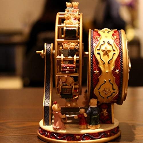 Ganfanren smola rotirajuća muzička kutija medvjeda glazbena kutija rotirajući ferris kotač božićni dekoracija poklona za dan dar