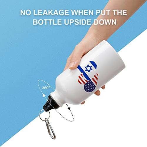 Izrael American Heart Flag Aluminium Water Bottle putničke šalice Propust metalne sportske boce 400 ml