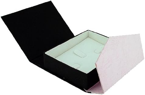 Kombinirana kutija za nakit za prstene, naušnice i privjesak, crnu i ružičastu boju