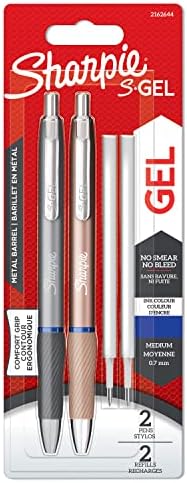 Od | metalne gel olovke | srednji vrh | čelično sivo i ružičasto zlato / plava tinta / 2 olovke i 2 punjenja gel olovke