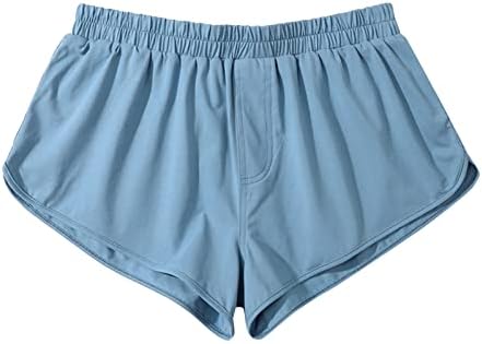 ; Bokserske kratke hlače za muškarce, muške ljetne jednobojne pamučne hlače s elastičnom trakom, široke muške modne brze suhe