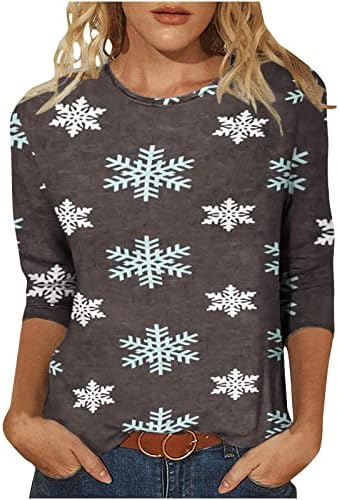 Ružne božićne košulje za žene 2022 smiješni Slatki patuljak Print snjegović ležerni pulover s okruglim vratom s dugim rukavima vrhovi