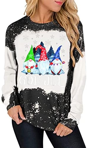 Puloveri, Dukserice za žene, Božićni print, karirane majice s kapuljačom, Slatki jesenski vrhovi za žene