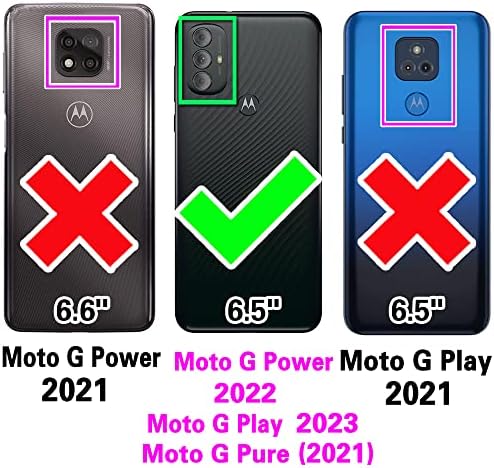 Kompatibilan sa Motorola Moto G Play 2023 / MotoG Power 2022 / G Pure 2021 Torbica-novčanik od kaljenog stakla, zaštitna folija za