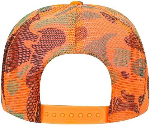 Vintage ljetna bejzbolska kapa s visokom krunom od pjenaste mreže s maskirnim hrastovim lišćem.