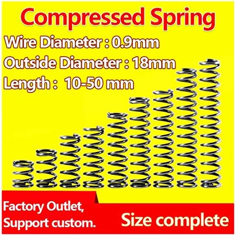 Xinhuipart kompresija opruga ekstenzija opruga tlak opružni promjer žice 0,9 mm, vanjski promjer 18 mm mehanički opruga rentrole o