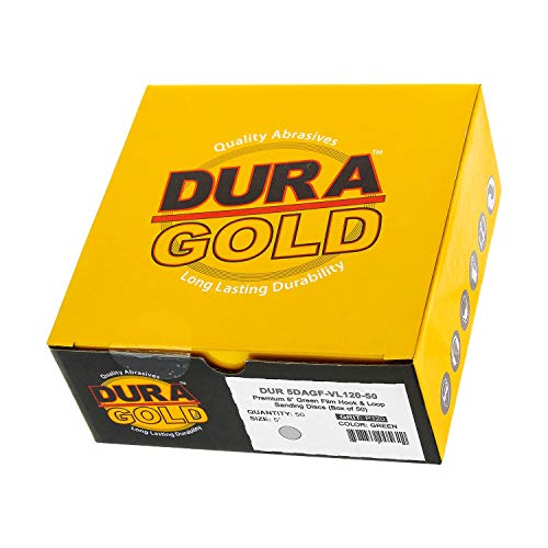 Dura -Gold 5 Zeleni film za brušenje diskova - 120 grit & 5 kuka i petlja za podlogu ploče s pločicom