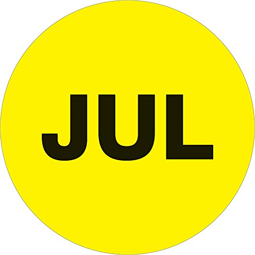 Oznake trake Logic® Monts godine, Jul , 2 Krug, fluorescentna žuta, 500/roll, po popustama u SAD -u
