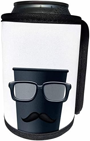 3Drose Coal Crni hipster šalica kave s naočalama i. - Omota za hladnjak za hladnjak