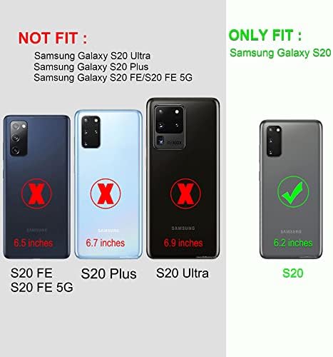 Galaxy S20 futrola, futrola Samsung Galaxy S20 s poklopcem kliznih kamera i HD zaštitnikom zaslona, ​​šokatom Samsung S20 futrola sa