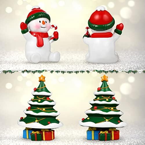 2pcs Božićni ukrasi za akvarij-ukras za akvarij od smole božićno drvce snjegović mikro pejzažni ukrasi za pribor za zabavu za akvarij