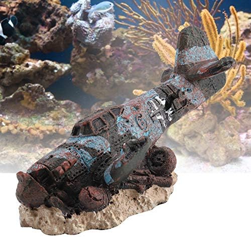 Yuehuam akvarij ukras ukrasi borbeni avion olupina zanatska olupina zrakoplova špilja skrovište stanište olupina dekor riba spremnik