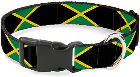 Ovratnik s plastičnom kopčom na kopči-zastave Jamajke-Širina 1 inča-odgovara vratu 9-15 inča-Mali