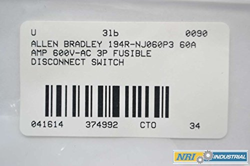 Allen Bradley 194R-NJ060P3 60A AMP 600V-AC 3p Skidač za prekid prekidača B374992