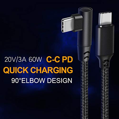 2 pakiranje pravog kuta 90 stupnjeva USB C na USB C kabel kompatibilan za S20+ S20 Note 20 MacBook Air/Pro 13 ”2020/2019/2018 i USB-C