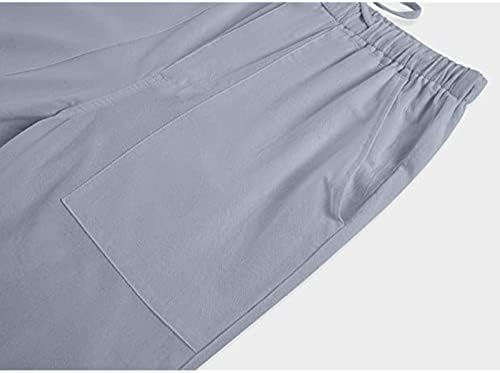 Angbater muške posteljine ljetne plaže hlače labave fit joga hlače casual lagane elastične hlače s džepovima