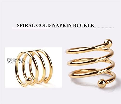 8 kom zlatnih opružnih prstenova, spiralni prsten za salvete, pogodan za ukrašavanje blagovaonskog stola.