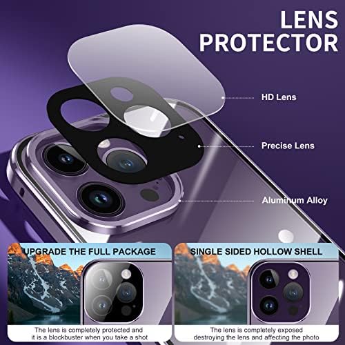 Slučaj Jonwelsy za iPhone 14 Pro, prednji i stražnji od 360 stupnjeva, čistoća stakla za zaštitu cijelog tijela magnetska adsorpcija