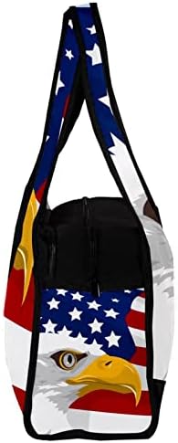 Američki ćelavi orao i američka zastava Travel Duffel Bag Sportska teretana torba za vikend preko noći torba za žene muškarce