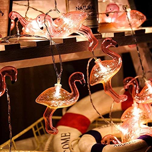 Ružičasta flamingo svjetla od 10 inča, LED Flamingo svjetla na baterije, vilinska svjetla na otvorenom, tropska havajska zabava, dekor