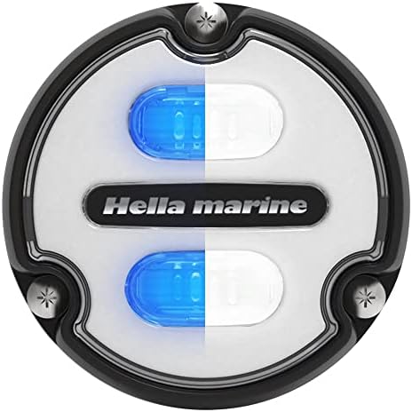 Moja Hella Lights 016145-011 Hella Marine Apelo A1 Plava bijela podvodna svjetlost - 1800 Lumens - Crno kućište - bijela leća