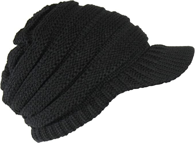 Jiaolun Womens Winter Beanie šešir toplo pleteni slojevi kapu s vizirom - zimska kapica Skully