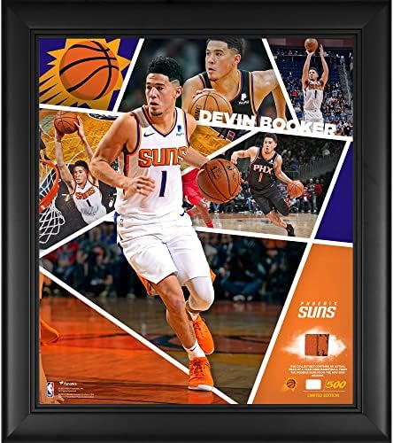 Devin Booker Phoenix Suns uokviren 15 x 17 kolaža za igrače s komadom košarke koja se koristi u momčadi - ograničeno izdanje 500 -