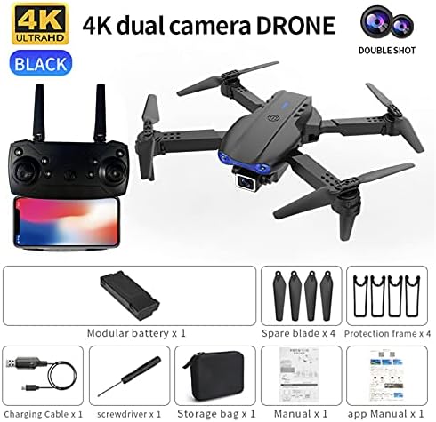 Mini sklopivi dron s 4K HD dvostrukom kamerom, RC Quadcopter Drone Toys Pokloni za dječake djevojčice djecu, s FPV uživo videozapisom,