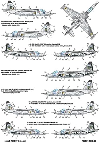 Foxbot 72-056T-1/72 naljepnica i šabloni digitalni rooks: SU-25, Ukrajinske zračne snage
