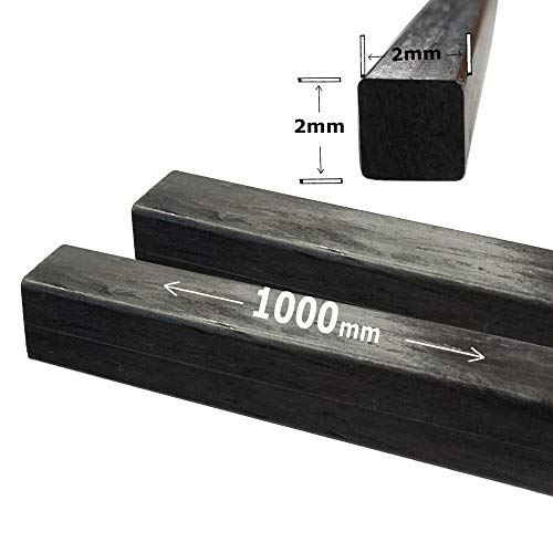 1000 mm – pultrudirana četvrtasta jednodijelna šipka - crna mat završna obrada - četvrtaste šipke od čistih čvrstih karbonskih vlakana-za