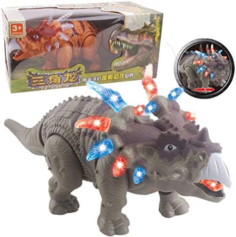 1pc igračka za hodanje dinosaura realistično LED svjetlo za hodanje i urlanje dinosaura Triceratops igračka za djecu