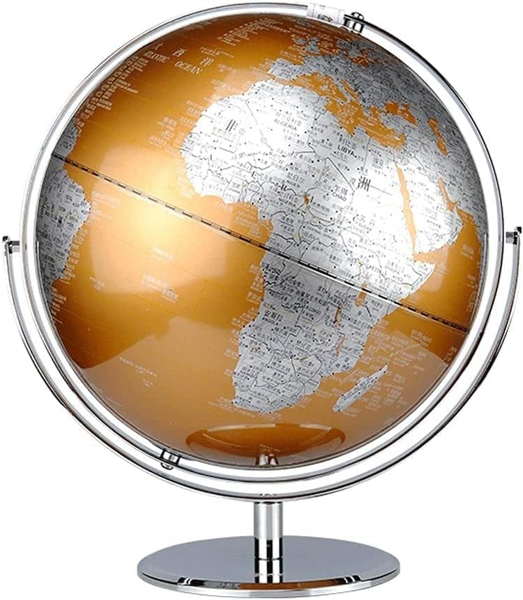 DePila World Globe Latitude Longitude World Stol Globe s kromiranim metalnim postoljem i visokim jasnom mapom Zemljina globus za kućni