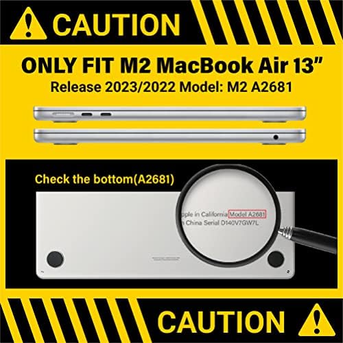 IBENZER kompatibilan s 13-inčnim kućištem MacBook Air M2 2022 2023, model A2681, tvrdi kućište, poklopac tipkovnice i folija za ekran