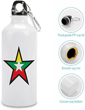 Myanmar zastave zvijezde Sportske boce za vodu Vakuum izolirani aluminij za višekratnu upotrebu s poklopcima za kampiranje bicikala
