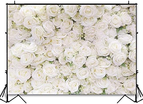Avezano pozadina bijelog cvijeća za zabavu vjenčanje cvjetni zidni svadbeni tuš dekoracija zabava fotografija pozadina bijele ruže